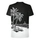 thumbnail image 5 of Camisetas de Manga Larga para Hombres Imprimir Fallow Cuello Redondo Camiseta, Moda Casual Manga Corta Mezcla de Algodón/Lino, 5 of 9