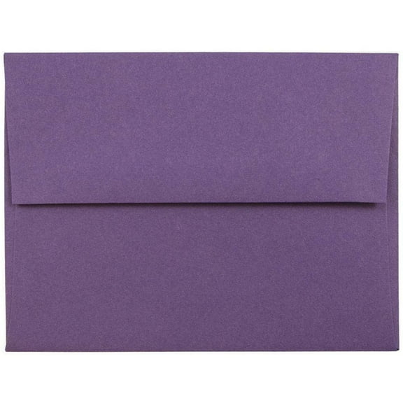 JAM Paper A2 Envelopes, 4 3/8 x 5 3/4, Dark Purple, 50/Pack