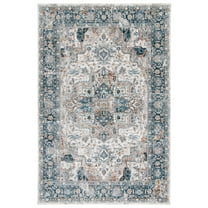 SAFAVIEH Dream Laraine Floral Polyester Area Rug, Ivory/Light Blue, 4' x 6'