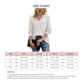 thumbnail image 4 of Top de manga larga con cuello en V para mujer, Jersey informal de fibra de poliéster, corte holgado, tejido tipo gofre, para otoño, 4 of 5