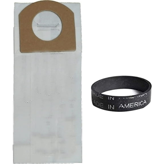 Replacement Part For Dirt Devil 08100, 08100RED, 08130, 08150K, Type G Vac 9pk Paper Bags and 2pk Belts