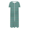 thumbnail image 4 of Riecok Robes for Women Zip Front Gradient Short Sleeve Loungewear Lightweight Comfortable Sleepwear with Pockets, 4 of 7