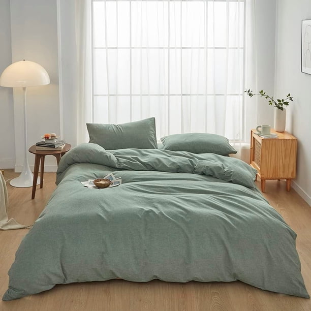 FACE Bedding Juego de Fundas Nórdicas100% Algodón Lavado Funda Nórdica Lino Texturizado