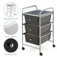 thumbnail image 4 of Giantex 3-Drawer Rolling Storage Cart, Metal Frame Scrapbook Paper Organizer Cart, Mobile File Utility Cart for School, Office, Home, Dorm, Black, 4 of 8
