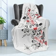thumbnail image 4 of Scotland Soft Flannel Fleece Blanket, Britain England Typography with Map and Other Cartoon Items Print, Cozy Plush for Indoor and Outdoor Use, 70" x 90", Charcoal Grey and Vermilion, by Ambesonne, 4 of 5