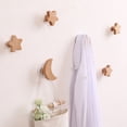 thumbnail image 3 of Gancho de pared de madera maciza sin perforaciones Gancho de pared para pasillo Perchero Capucha Estrella Luna Creativo, 3 of 5