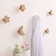 thumbnail image 3 of Gancho de pared de madera maciza sin perforaciones Gancho de pared para pasillo Perchero Capucha Estrella Luna Creativo, 3 of 5