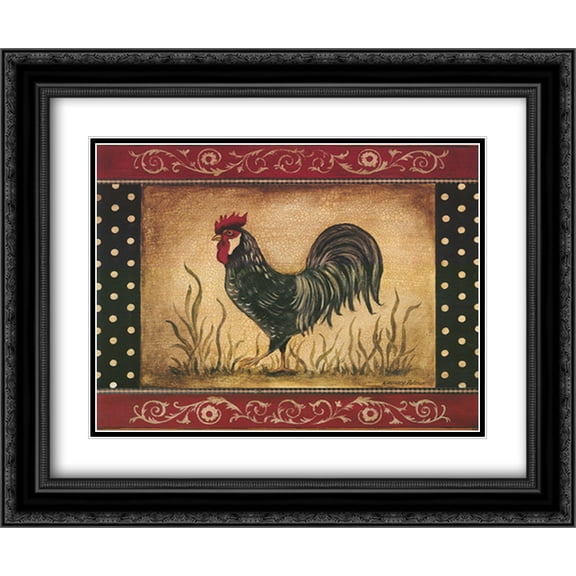 Rise-N-Shine 2x Matted 24x20 Black Ornate Framed Art Print by Kimberly Poloson