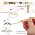 thumbnail image 3 of Uxcell Eyelash Extensions Lash Tweezers Stainless Steel Curved Fiber Precision Tweezers Lash Applicator Tool for Eyelash Tape & Extensions, Gold, 3 of 7