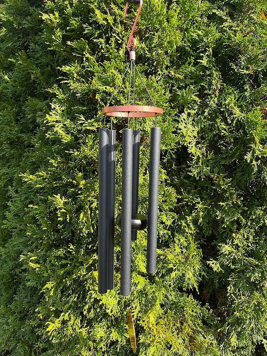 Panacea Products 80119 24 in. Nordic Habitat Wind Chime with Matte Finish - Black