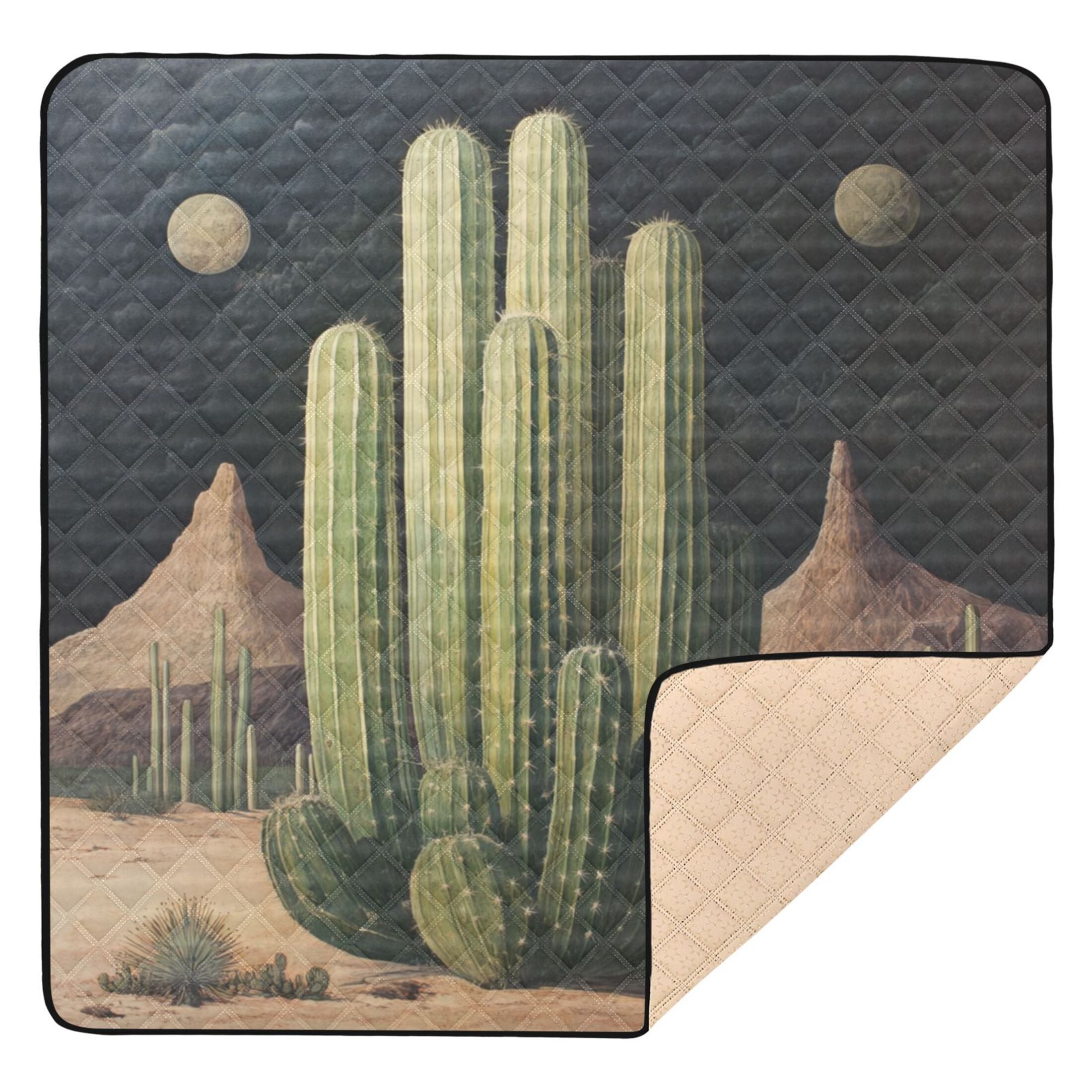 WOBOGO Eldritch Cactus Baby Playmats Extra Large Waterproof Rollable Activity Pads for Toddlers 50×50inch