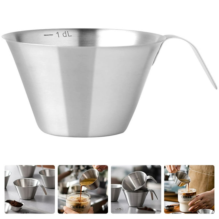 FRCOLOR Espresso Cup Stainless Steel Coffee Measuring Cup Coffee Extraction  Cup Coffee Making Cup