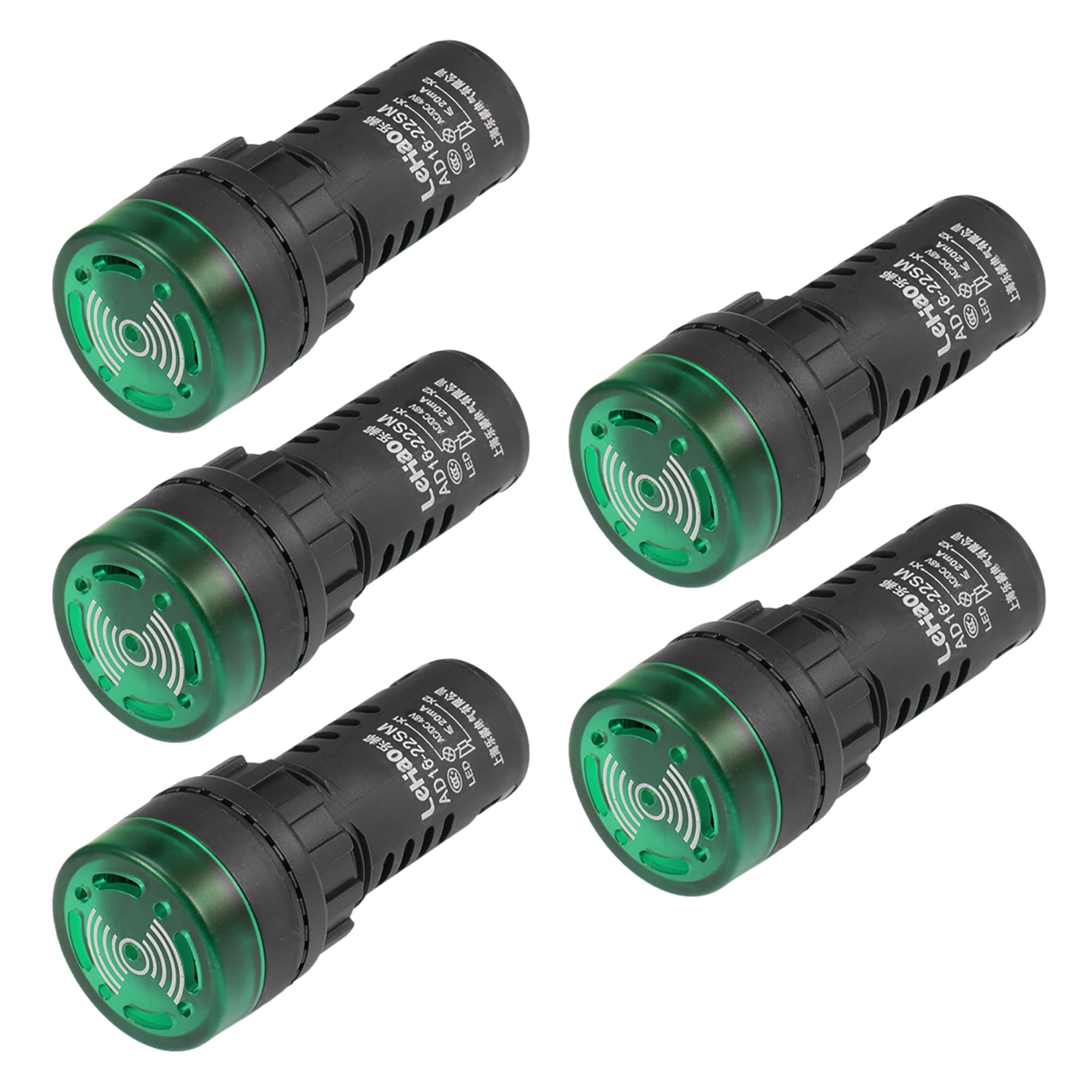 AC/DC 48V Indicator Light with Buzzer Green Flashing Alarm 22mm Panel