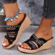 thumbnail image 2 of WILLBEST Sandalias De Plataforma Zapatos De Playa Zapatillas De Mujer Sandalias Planas De Una Sola Pieza Para Vacaciones En La Playa 1022, 2 of 8