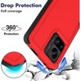 thumbnail image 3 of for Motorola Edge Plus 2023 Case: Dual Layer Protective Heavy Duty Cell Phone Cover Shockproof Rugged with Screen Protector - Military Protection Bumper Tough - Motorola Moto Edge+ Plus 2023, Red, 3 of 15