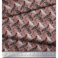 thumbnail image 2 of Soimoi Red Georgette Viscose Fabric Text & Crow Bird Print Fabric by the Yard 44 Inch Wide, 2 of 3