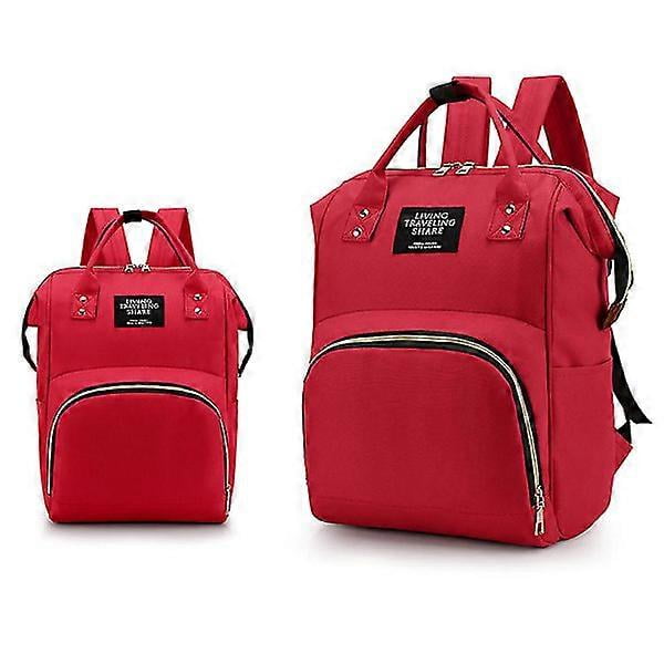 Waterproof Travel Backpack With Insulated Bag Baby Care Multifunctional Backpack Red