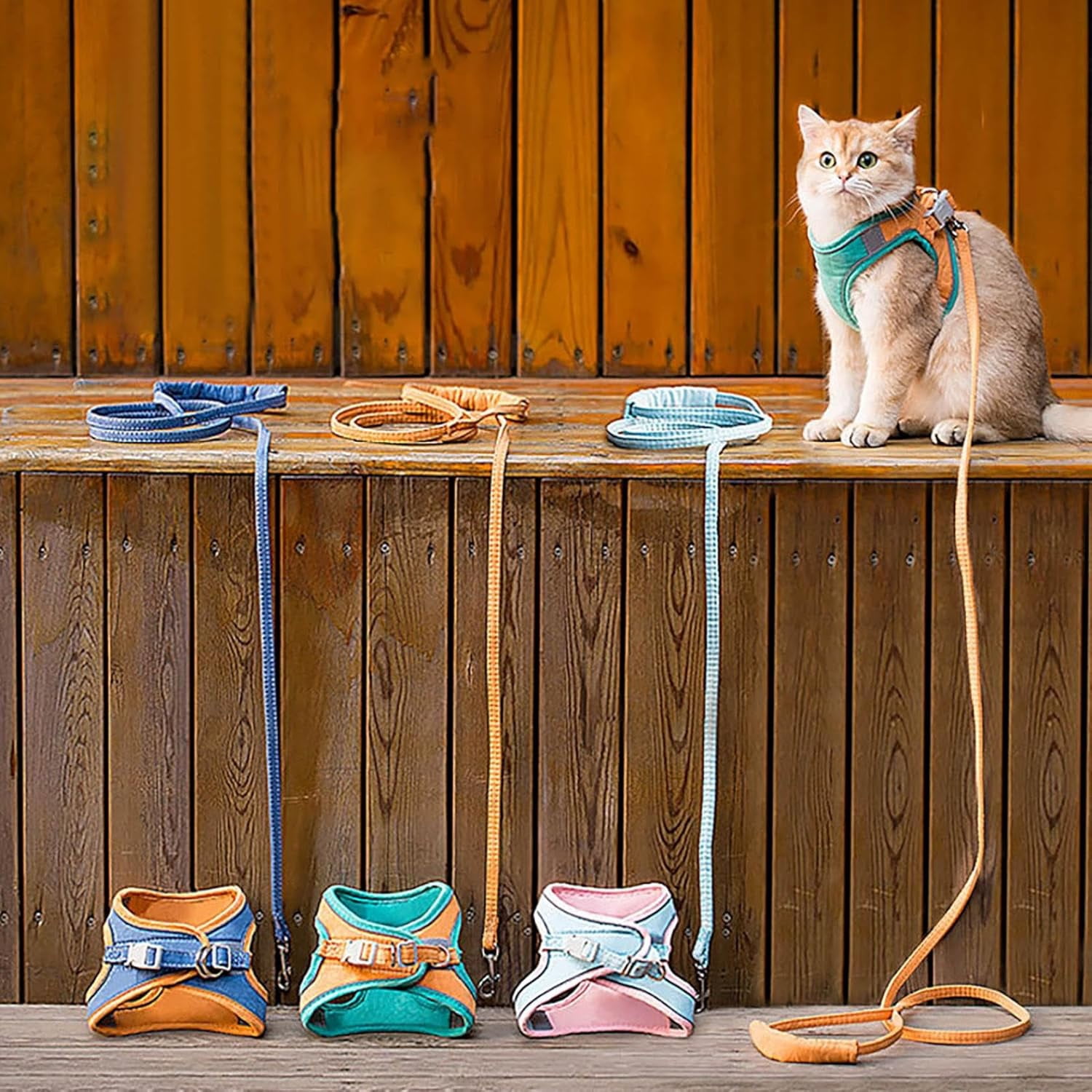 Cat Harness and Leash Set, Breathable Mesh Vest with Reflective for Outdoor