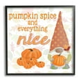 thumbnail image 2 of Pumpkin Spice Garden Gnome Patterned Autumn Botanicals Inspirational Graphic Art Framed Art Print Wall Art, 2 of 5