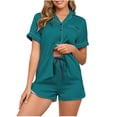 thumbnail image 2 of Naittoop Women's Silk Satin Pajama Set Soft Short Sleeve Sleepwear Button Down Lounge 2 Piece Nightwear Pjs, 2 of 5