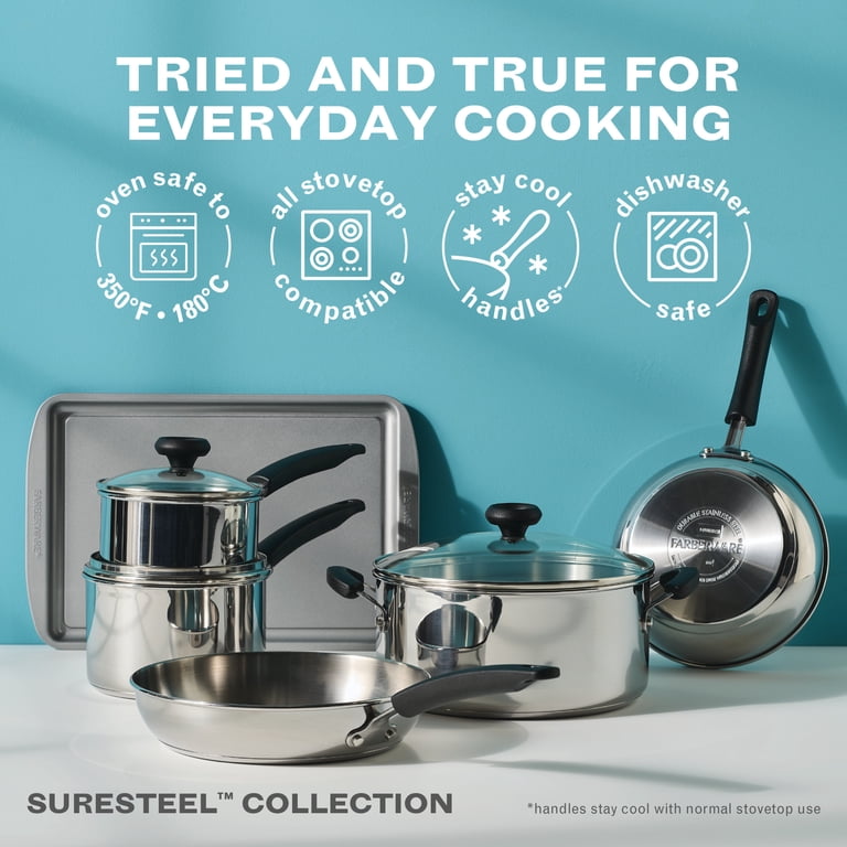 Farberware SureSteel 14-Piece Stainless Steel Cookware Set photo 5