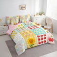 thumbnail image 3 of jejeloiu Colorful Bowtie Cute Daisy 7-Piece Twin Bedding Sets,Kawaii Cherry Strawberry Bedding Comforter Set For Girls Teens Reversible, 3 of 8