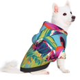 thumbnail image 2 of Goofa Pop Art Colorful Cows Pattern Small Dog Sweater Hoodies Pet Grey Hooded Soft Fleece Sweatshirts with Pocket Fall Winter Puppy Cat Sweaters Warm Clothes-Large, 2 of 8