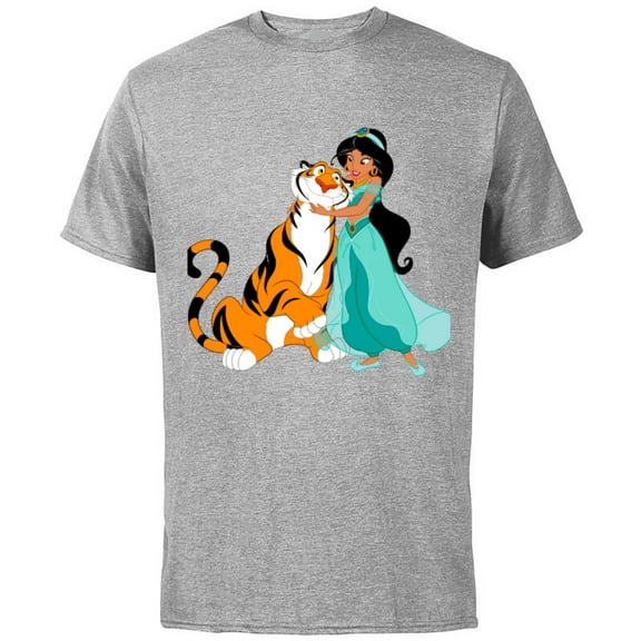 Disney Aladdin Princess Jasmine and Rajah Friends T-Shirt - Short Sleeve Cotton T-Shirt for Adults - Customized-Athletic Heather