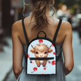 thumbnail image 4 of HELLHERO Cute Highland Cow Design Small Backpack for Hiking Daily, Lightweight Lunch Bag for Women Polyester Zipper Closure Mini Backpack, 4 of 8