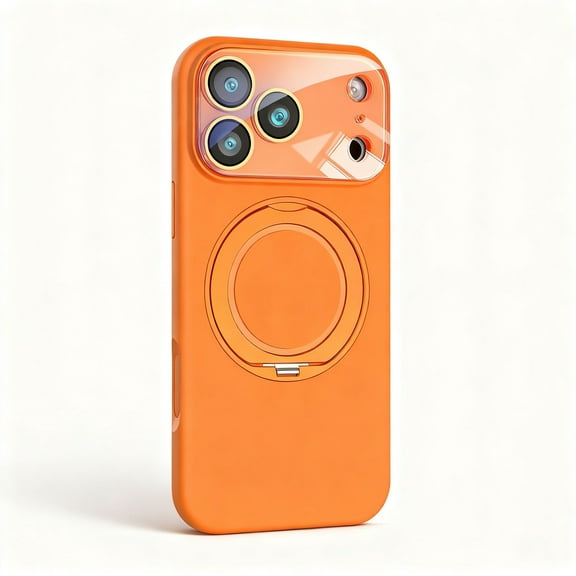 for iPhone 17 Pro Max Case with Ring Stand & Camera Lens Protector, Secure Ring Holder, Military-Grade Drop Protection, Slim Rugged Shockproof Protective Phone Cover for iPhone 17 Pro Max, Orange