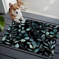 thumbnail image 3 of 2x3 Ft Entryway Area Rug, Teal Black Botanical Kitchen Rug Runner Washable Floor Mat, Spring Eucalyptus Leaves Greenery Non Slip Indoor Door Mat Throw Carpet for Bathroom Living Room Bedroom, 3 of 8
