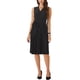 thumbnail image 2 of Vestido plisado INSPIRE CHIC sin mangas con escote en V y cinturón en la cintura, vestido midi A-line XS negro, 2 of 5