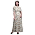 thumbnail image 1 of Bimba Rayon Eagle Feather Ladies Long Gown Boho Beach Cocktail Party Maxi SlitÂ&nbsp;Dress-X-Large, 1 of 6
