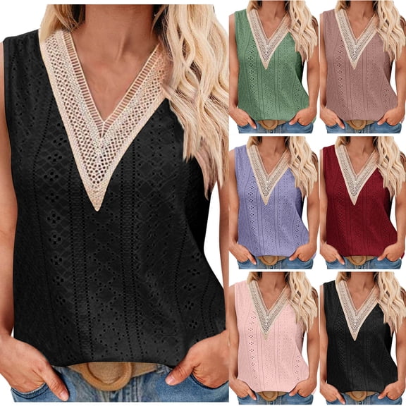 Summer Fashion Womens Tank Tops Vest Plus Size Casual Sleeveless Solid Blouse