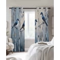 thumbnail image 4 of Teal Forest Birds Blackout Curtains for Bedroom Living Room Darkening Curtains 84 Inch Length 2 Panels Set Modern Oil Painting Farmhouse Window Curtain Window Treatment Grommet Drapes 52"x84", 4 of 9