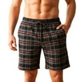 thumbnail image 2 of Men's Flannel Pajama Shorts - Super Soft Cotton Plaid Shorts with Pockets and Drawstrings - Sleep and Lounge Design 2, Small, 2 of 6