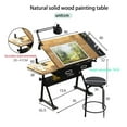 thumbnail image 4 of drafting table,adjustable art desk, Drawing desk with stools and tiltable top, 2 storage drawers art desk for adults for reading, writing, production, painting, art, home and office use, 4 of 7