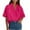 Pink, variant on Women's Crossover Lapel Blouse: Relaxed Fit Lightweight Drape Top with Summer-Friendly Casual Styling & Soft Fabric Black XXL