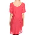 thumbnail image 2 of Sakkas Albina Island Relaxed Fit Embroidery Cap Sleeves Blouse / Top - Melon - One Size, 2 of 5