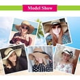 thumbnail image 4 of Yirtree Womens Big Bowknot Straw Hat Large Floppy Foldable Roll up Beach Cap Sun Hat UPF 50+ Women Summer Wide Brim Floppy Straw Ribbon Bow Sun Hat Beach Bucket Cap, 4 of 8