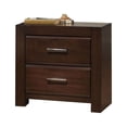 thumbnail image 4 of Walnut Finish 3pc Bedroom Set Eastern King Size Bed 2x Nightstands Transitional Style Furniture, 4 of 4