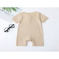 thumbnail image 3 of Lovely Baby Romper  Short Sleeve  Neck Solid Color Ribbed Buttoned Short Pants for Summer Spring  Kids Clothing, 3 of 7