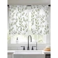 thumbnail image 3 of Green Leaves Sheer Curtains 45 Inches Length 2 Panels Set, Window Sheer Curtains for Living Room/Bedroom, Summer Botanical Elegant Farmhouse Light Filtering Rod Pocket Curtain 52''x45''x2, 3 of 8