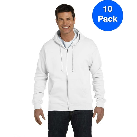 Mens ComfortBlend EcoSmart 50/50 Full-Zip Hood P180 (10 PACK)