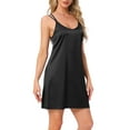 thumbnail image 4 of INSPIRE CHIC Women's Satin Nightgowns Nighty Chemise Slip Dress Silky Night Dress M Black, 4 of 6