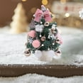 thumbnail image 6 of Xuniizn Small Christmas Tree with Lights for Desk, PVC Table Top Christmas Tree Pre-Lit with Ornaments, Mini LED Lights Christmas Tree Decorations for Home & Office, Pink, 6 of 7