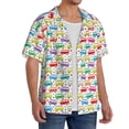thumbnail image 2 of Naloa Colorful Bus Men's Loose Fit Cuban Collar Short-Sleeve Shirt, Hawaiian Shirts, Mens Shirts Casual for Everyday Wear Outings-Small, 2 of 5