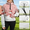thumbnail image 3 of Chaqlin Funny Snowman Cane Print Girls Half Zipper Sweatshirt with Pocket Kids Half Zipper Sweatshirt Youth Athletic Top Comfy Casual Lightweight Pullover Size 13-14 Pink, 3 of 7