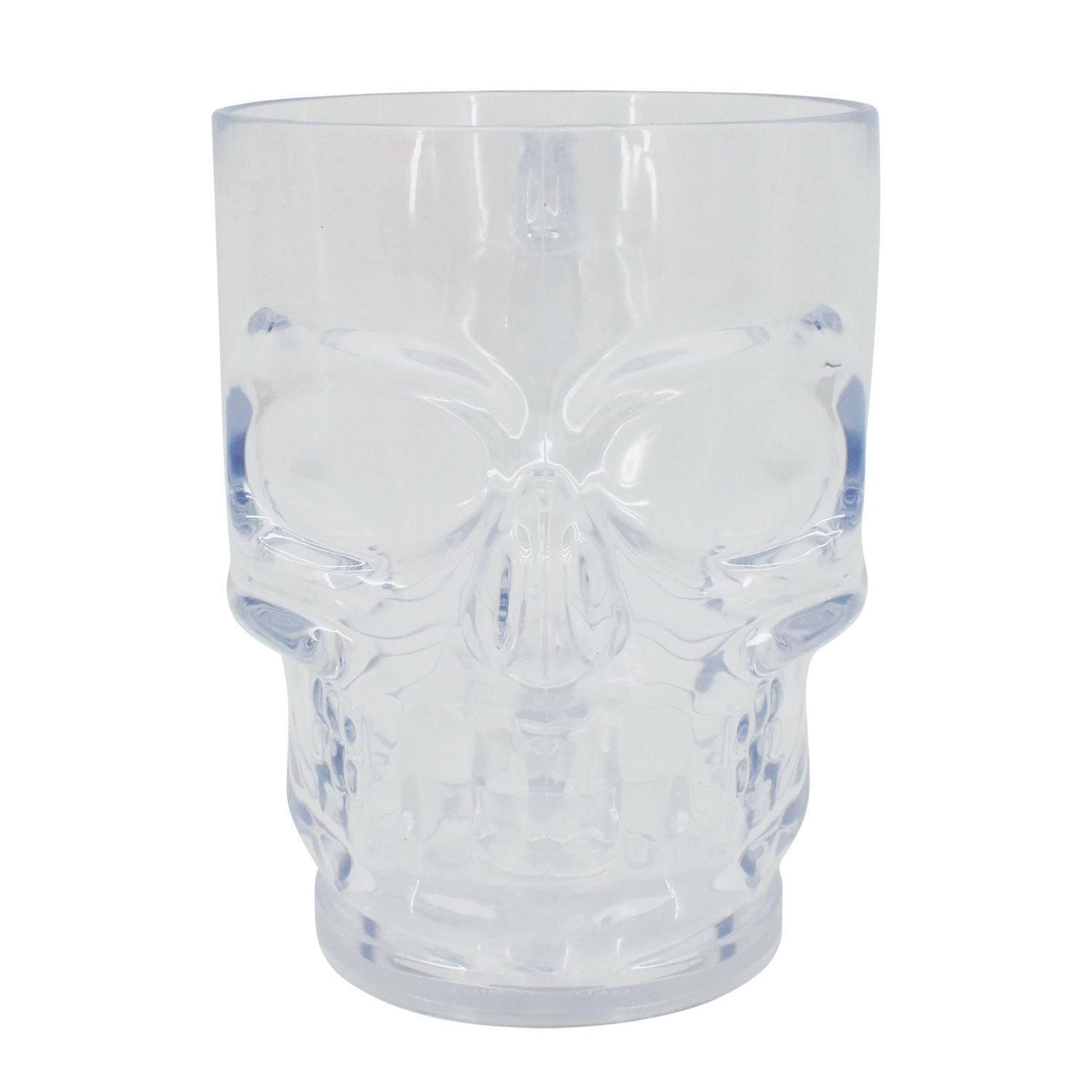 Halloween Plastic Skull Beer Mug Party Tableware, Clear, 19 oz, Way to Celebrate