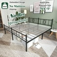 thumbnail image 2 of Eavesince 14in King Size Bed Frame with Headboard and Footboard,No Box Spring Needed,Black, 2 of 6